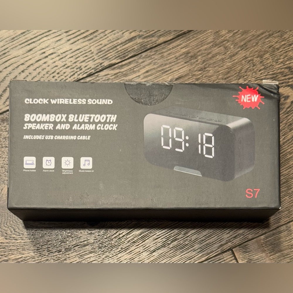 Bluetooth Speaker Alarm Clock Boombox Wireless. NIB